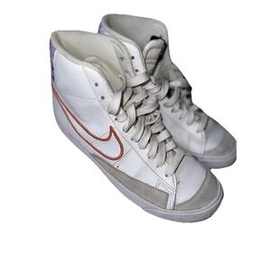 Nike Blazer Mid‎ '77 GS White Swoosh High Top Retro Basketball Sneakers 6Y